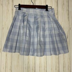 Hug Sunshine Medium Blue Plaid Women's Skirt School Girl